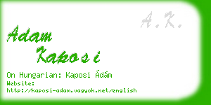 adam kaposi business card